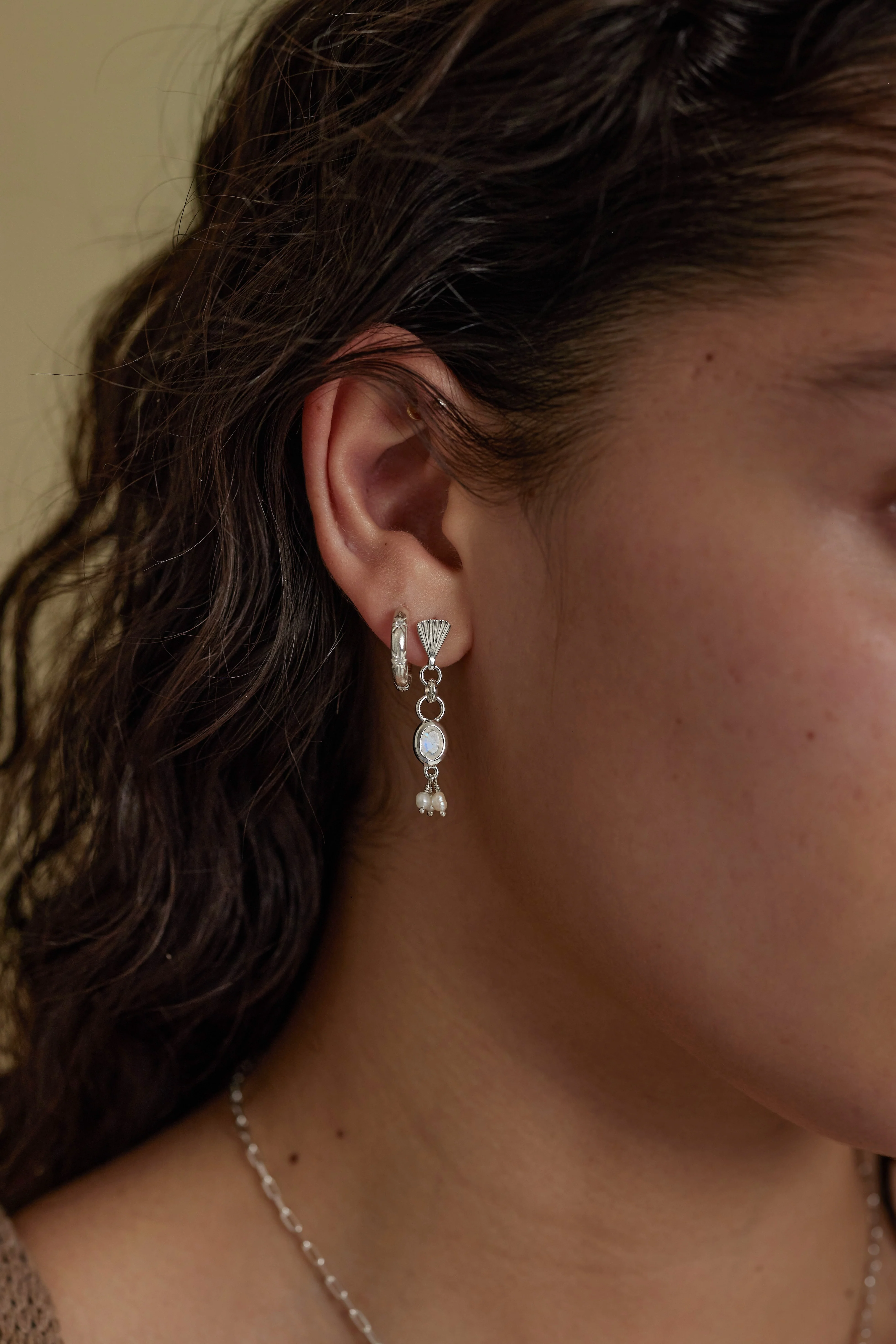 Kiara Moonstone Silver Studs - Image 3