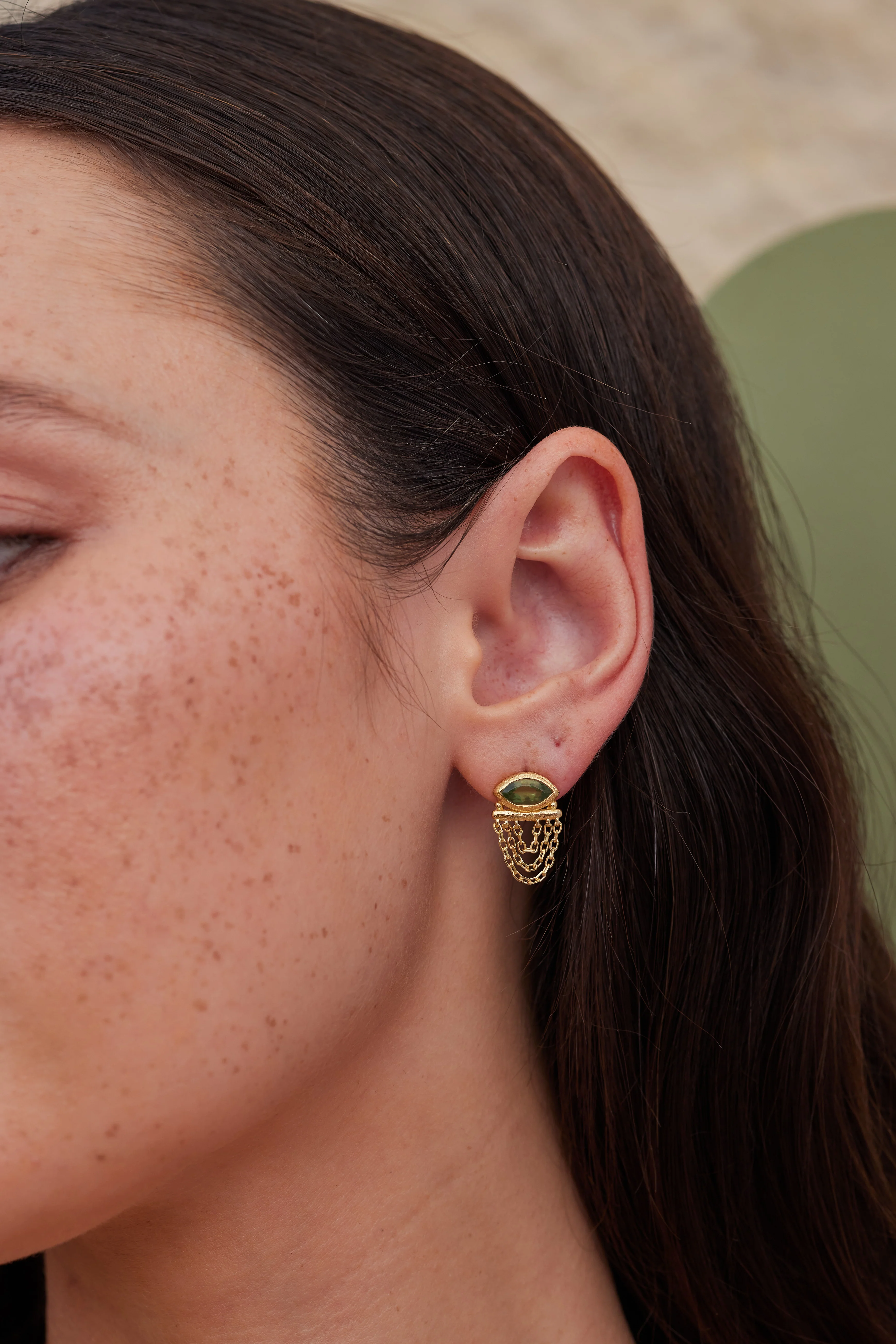 Nyra Apatite Gold Earrings - Image 3