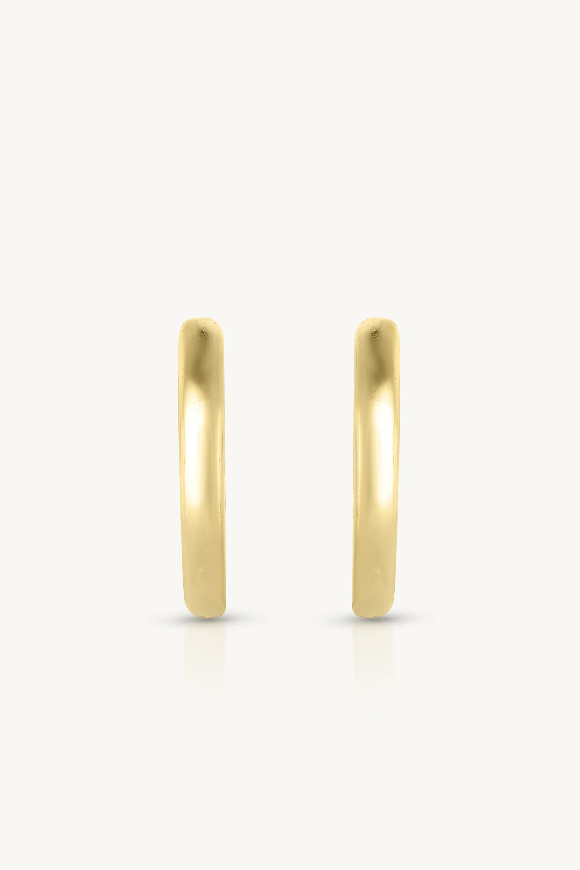 Polished Gold Huggies - Medium - Image 4